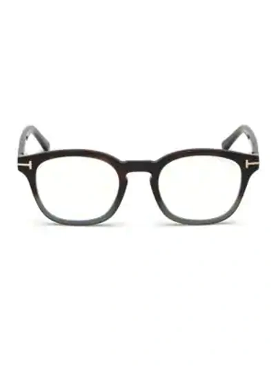 Shop Tom Ford Women's 49mm Blue Block Gradient Soft Square Eyeglasses In Shiny Havana Grey
