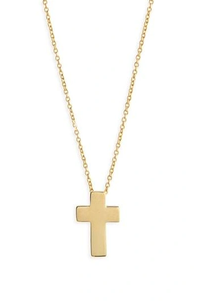 Shop Roberto Coin Gold Cross Necklace In Yellow Gold