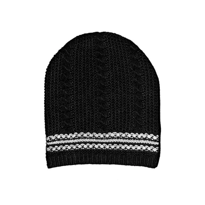 Shop Amanda Wakeley Black Cable Knit Hat