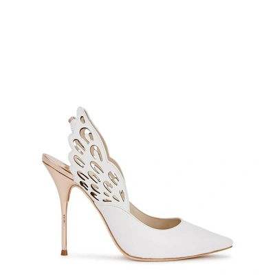 Shop Sophia Webster Angelo 100 White Leather Slingback Pumps