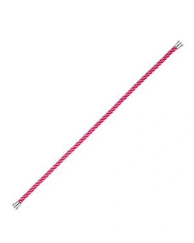 Shop Fred Force 10 Medium Cable Bracelet In Dark Pink/stainless Steel