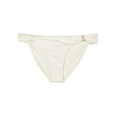 Shop V I X Paula Hermanny Bia Textured Bikini Briefs In White