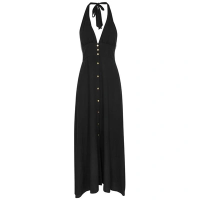 Shop Heidi Klein Oman Black Halterneck Maxi Dress