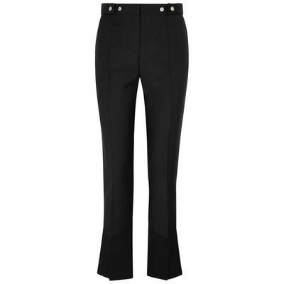 Shop Givenchy Black Mohair And Wool-blend Trousers