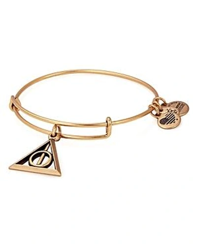 Shop Alex And Ani Deathly Hallow Expandable Wire Bangle In Gold