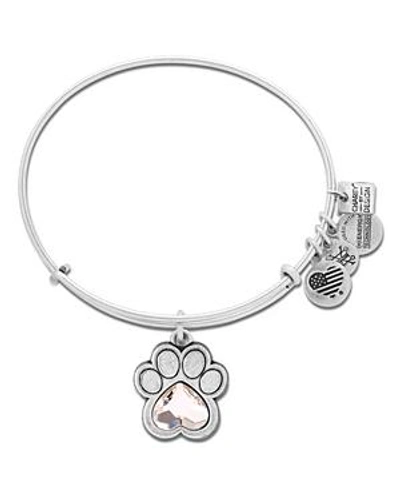 Shop Alex And Ani Paw Love Expandable Wire Bangle In Silver