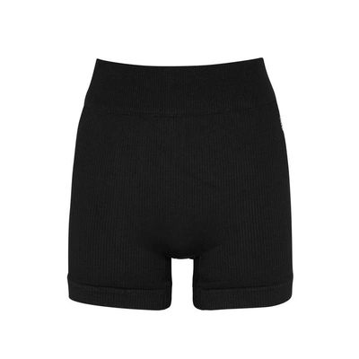 Shop Free People Movement Prajna Seamless Ribbed Shorts In Black