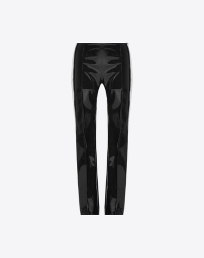 Shop Valentino Vinyl Trousers In Black