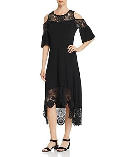 Shop Cupio Cold-shoulder Dress In Black