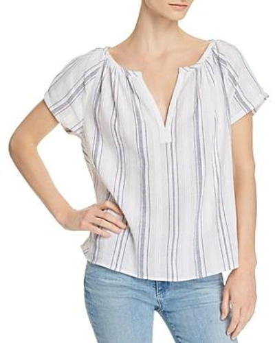 Shop Ag Ariel Striped Top In White/navy