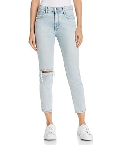 Shop Current Elliott Current/elliott The Vintage Cropped Straight-leg Jeans In Century Destroy