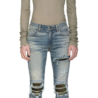 Shop Amiri Indigo Mx1 Camo Jeans
