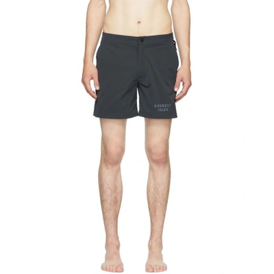 Shop Everest Isles Grey Diver 01 Swim Shorts In Dark Grey