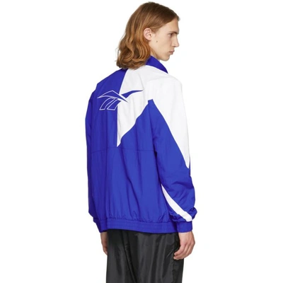 Shop Reebok Classics Blue And White Lf Track Jacket In Vital Blue