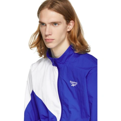 Shop Reebok Classics Blue And White Lf Track Jacket In Vital Blue