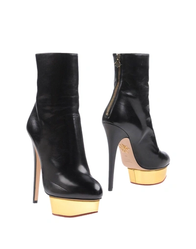 Shop Charlotte Olympia Ankle Boot In Black