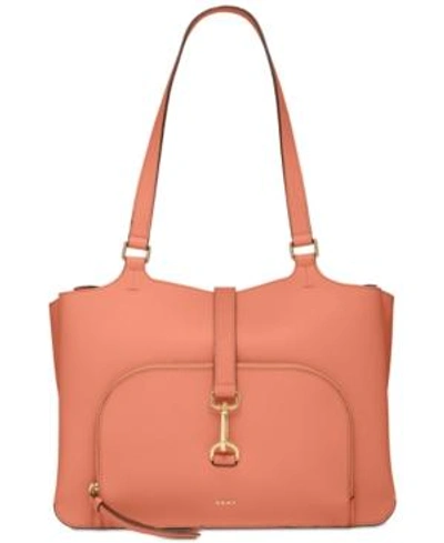 Shop Dkny Paris Tote, Created For Macy's In Coral/gold