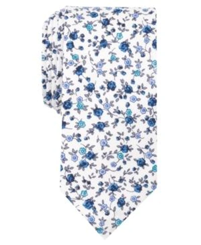 Shop Tallia Men's Summer Slim Cotton Ties In Tether Floral Blue