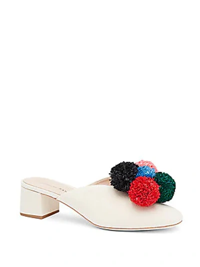 Shop Loeffler Randall Lulu Pom-pom Canvas Mules In Natural