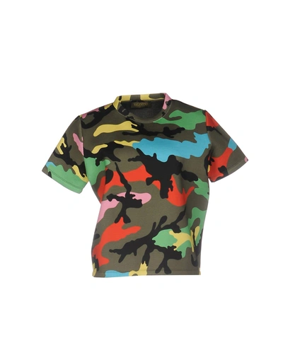 Shop Valentino T-shirt In Military Green
