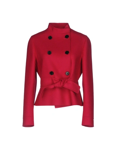 Shop Valentino Blazer In Garnet