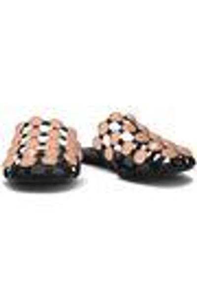 Shop Alexander Wang Amelia Studded Cutout Leather Slippers In Black