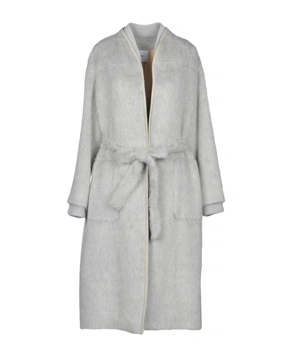 Shop Agnona Coat In Light Grey