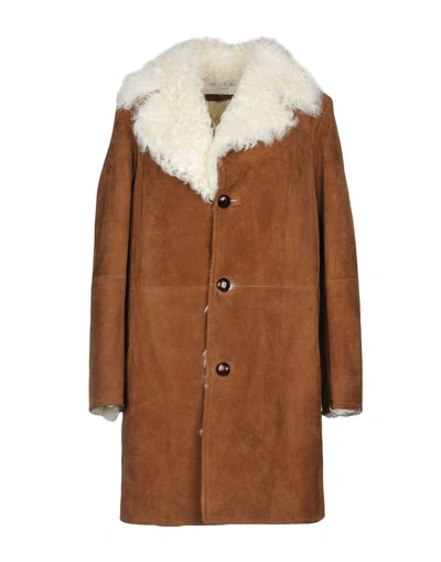 Shop Saint Laurent Coat In Camel