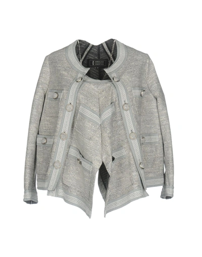 Shop Anrealage Double Breasted Pea Coat In Light Grey