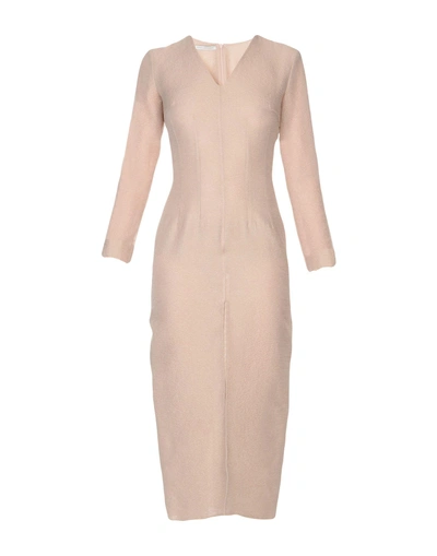 Shop Emilia Wickstead Midi Dress In Pale Pink