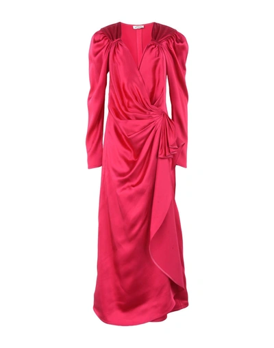 Shop Attico Long Dress In Fuchsia