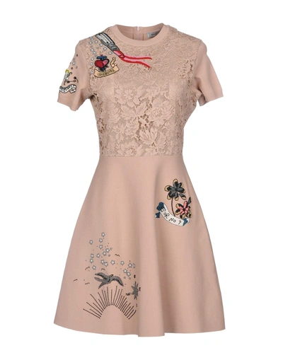 Shop Valentino Short Dress In Pale Pink