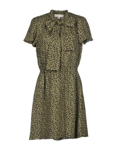 Shop Michael Kors Short Dress In Military Green