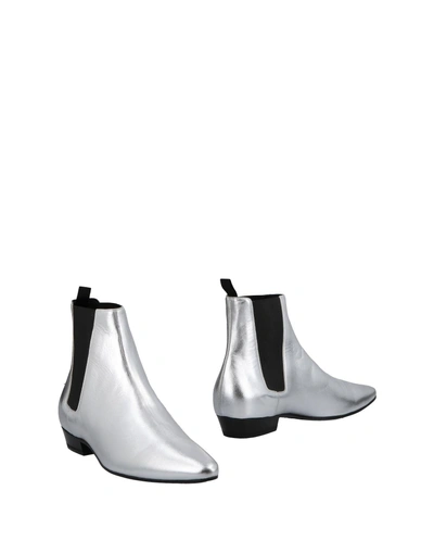 Shop Saint Laurent Boots In Silver