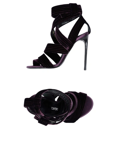 Shop Tom Ford Sandals In Deep Purple