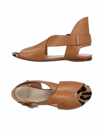 Shop Francesco Russo Sandals In Brown