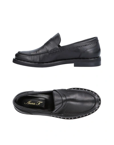 Shop Anna F. Loafers In Black