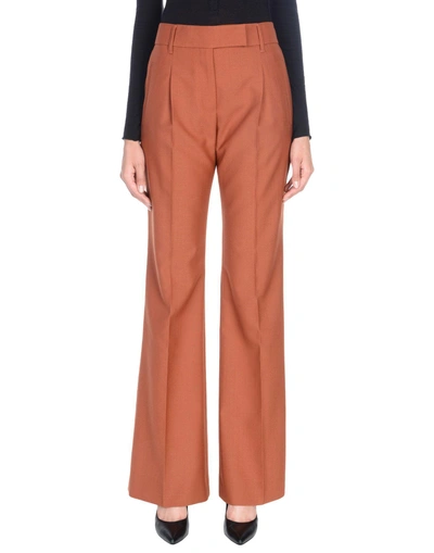 Shop Prada Casual Pants In Brick Red