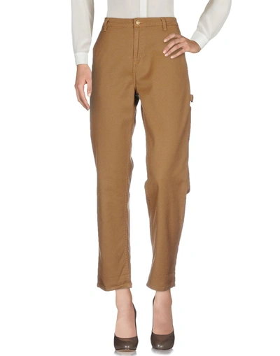 Shop Carhartt Woman Pants Brown Size 30 Cotton, Elastane