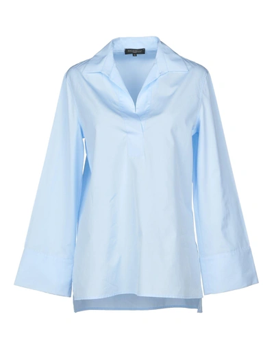 Shop Antonelli Solid Color Shirts & Blouses In Sky Blue