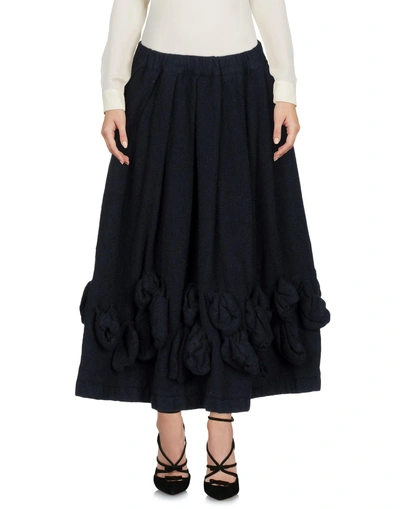 Shop Comme Des Garçons 3/4 Length Skirts In Dark Blue