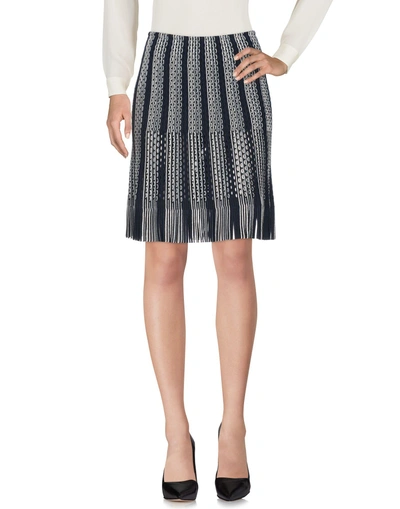 Shop Alaïa Knee Length Skirts In Dark Blue