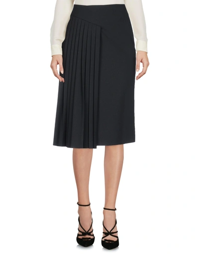 Shop Lanvin Knee Length Skirt In Black