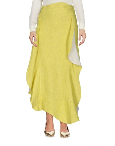 Shop A.w.a.k.e. Maxi Skirts In Yellow