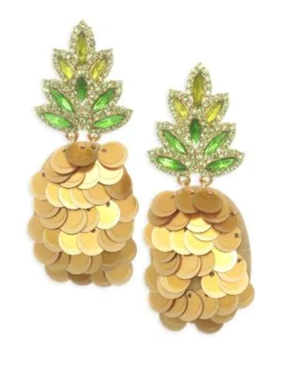Shop Kate Spade Pineapple Statement Drop Earrings In Multi
