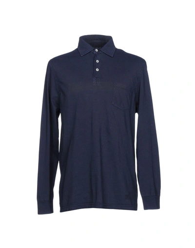 Shop Breuer Polo Shirts In Dark Blue
