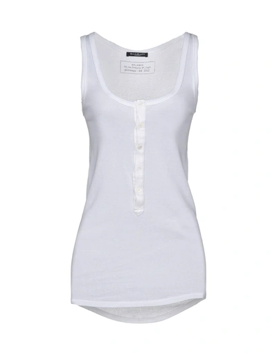 Shop Balmain Tanktop In Beige