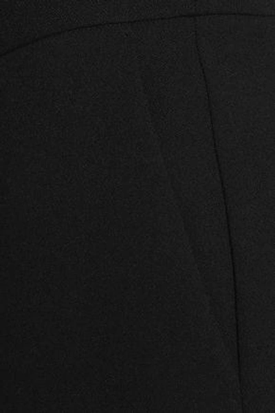 Shop Michael Michael Kors Woman Cropped Lace-trimmed Crepe Wide-leg Pants Black