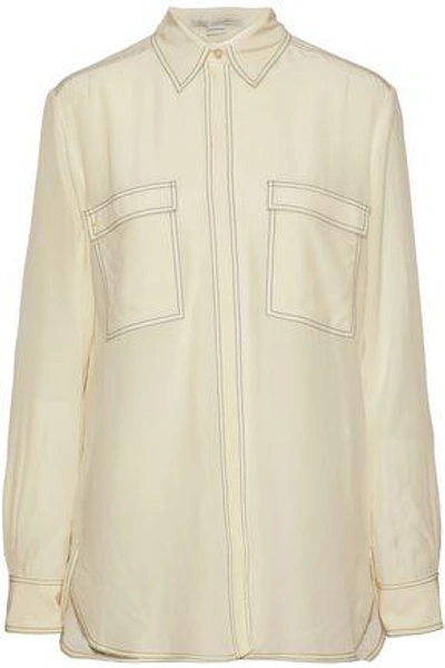 Shop Stella Mccartney Woman Silk Crepe De Chine Shirt Beige