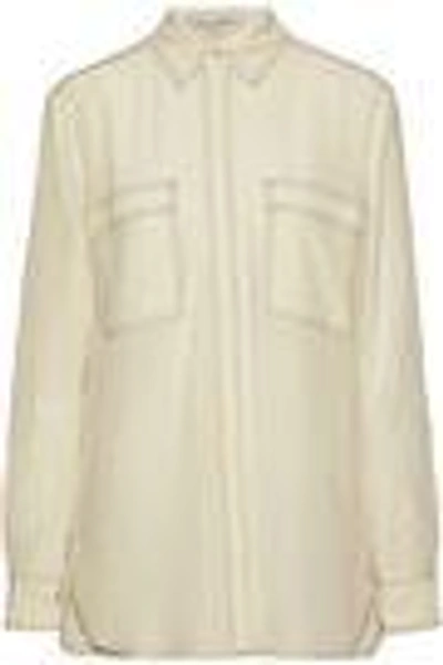 Shop Stella Mccartney Woman Silk Crepe De Chine Shirt Beige